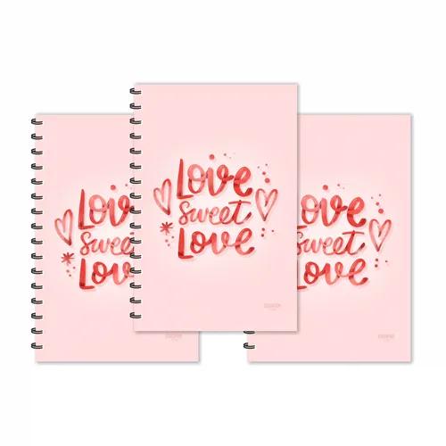 Love Sweet Love Design Ruled Diaries - Pack Of 3