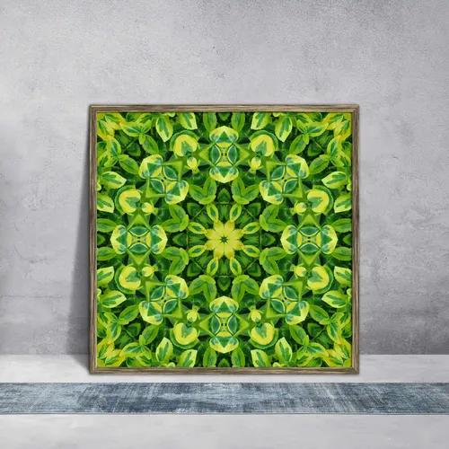 ArtzFolio Green Mandala Flower | Premium Canvas Painting for Bedroom & Living Room