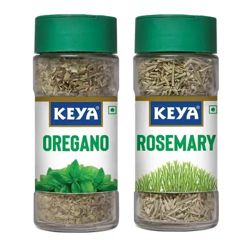 KEYA Oregano, Pure Herb Sprinkler 15gm, Rosemary Herbs 17gm, Pack 2