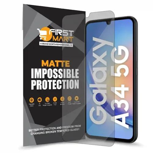 FIRST MART Screen Protector for Samsung Galaxy A34 5G, Samsung M34 5G and Samsung F34 5G - Impossible Fiber Case Friendly Screen Protection & Installation Kit (Matte)