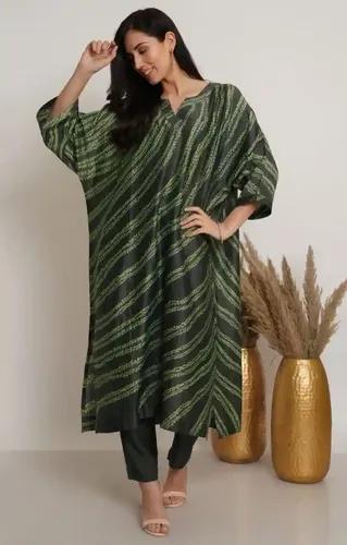 Green Shibori Tie & Dye Kaftan