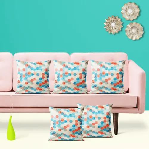 ArtzFolio Blue Cubes | Decorative Cushion Cover for Bedroom & Living Room