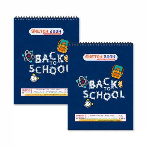 Back To School Theme Sketchbooks For Painting - Pack Of 2