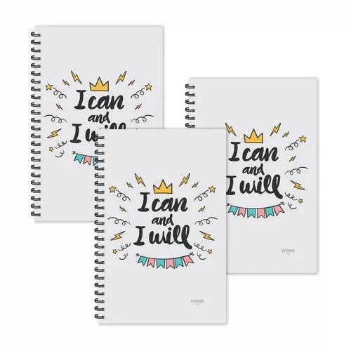 I Can & I Will Motivational Ruled Diaries - Pack Of 3