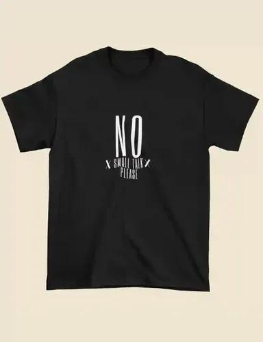 No small talk please - Unisex regular fit Black T-shirt