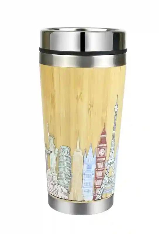 CORNER ART STORE Bamboo Stainless Steel Tumbler with Lid and Without Handle I Bamboo Stainless Steel I Artisanal Craftsmanship | Sustainably Designed with Hot & Cold Insulation | Leak and Sweat Proof I Equipped for Effortless Use | Ideal for Home, Office, Gym, Travel, Professionals and Gifting |450 ML | Enchanted World Wonders Collection | Eco-Friendly