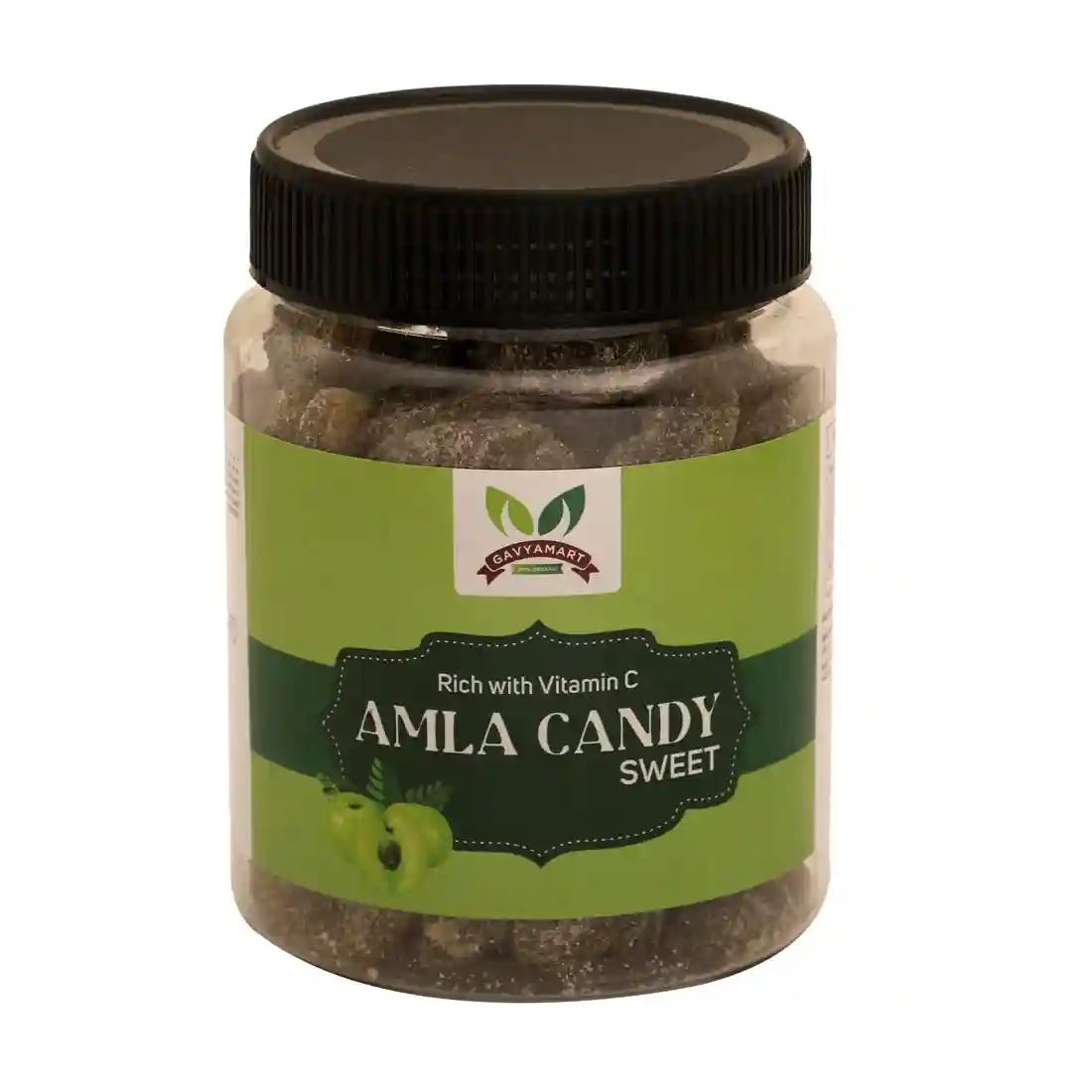 GAVYAMART Amla Candy | Dry Berries | Best For Eyes, Hairs Low-Calorie Dry Fruit Snack and 100% Natural Indian Salty Gooseberry 350 g