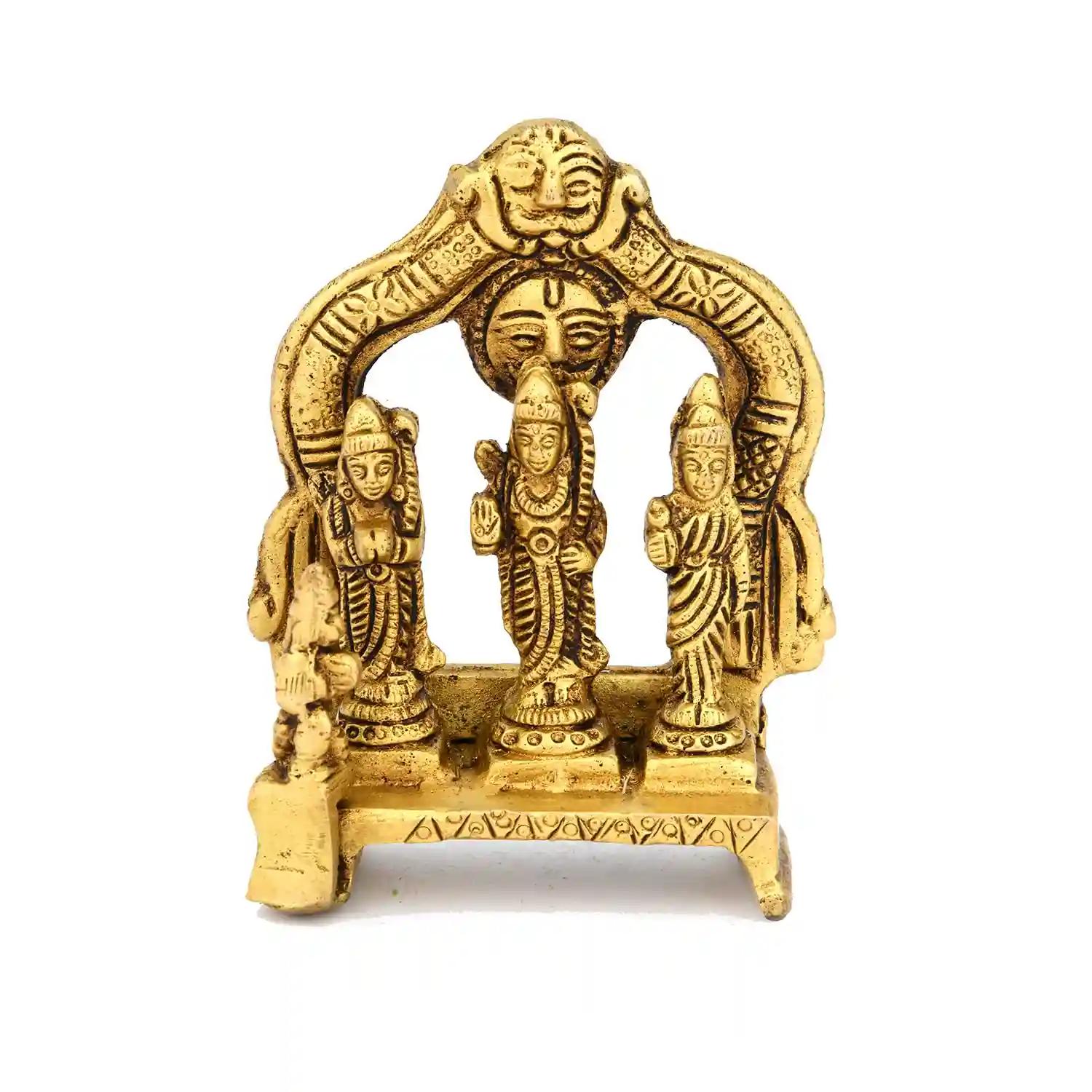 ALODIE- Brass Ram Darbar Murti , Antique Metal Lord Ram Darbar Idol , Shree Ram Ji Sita Laxman Home D�cor Puja Bhagwan Idol Murti for Mandir Temple