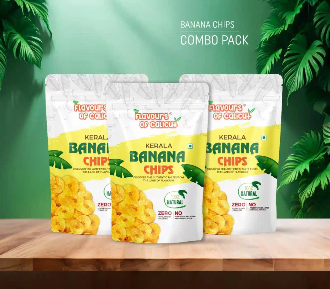 Flavours of Calicut Banana Chips Pack of 3 (150gx3)