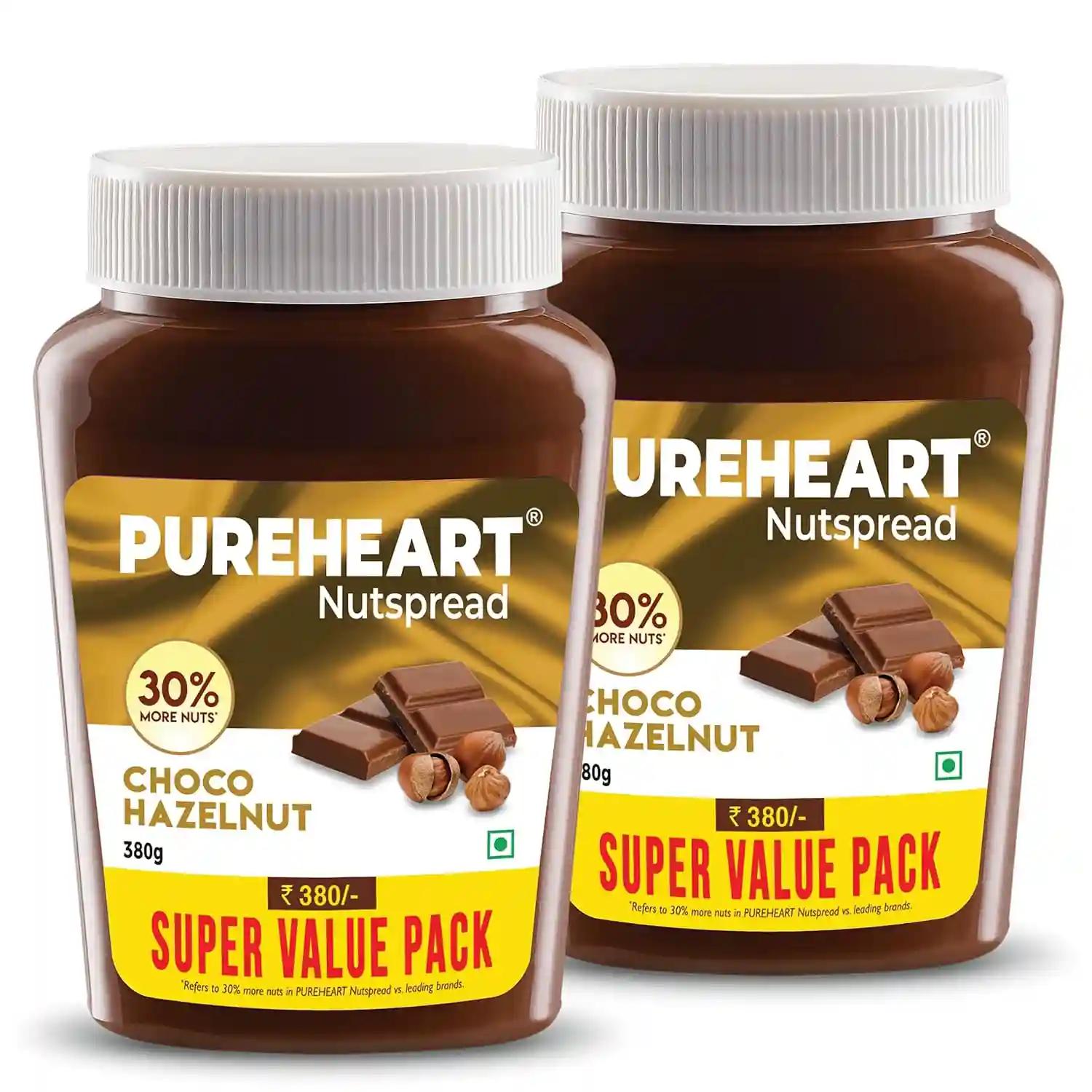 PUREHEART Nut Spread Choco Hazelnut Delicious, Smooth & Creamy Snack, Nutty Chocolate Hazelnut Spread for Breakfast