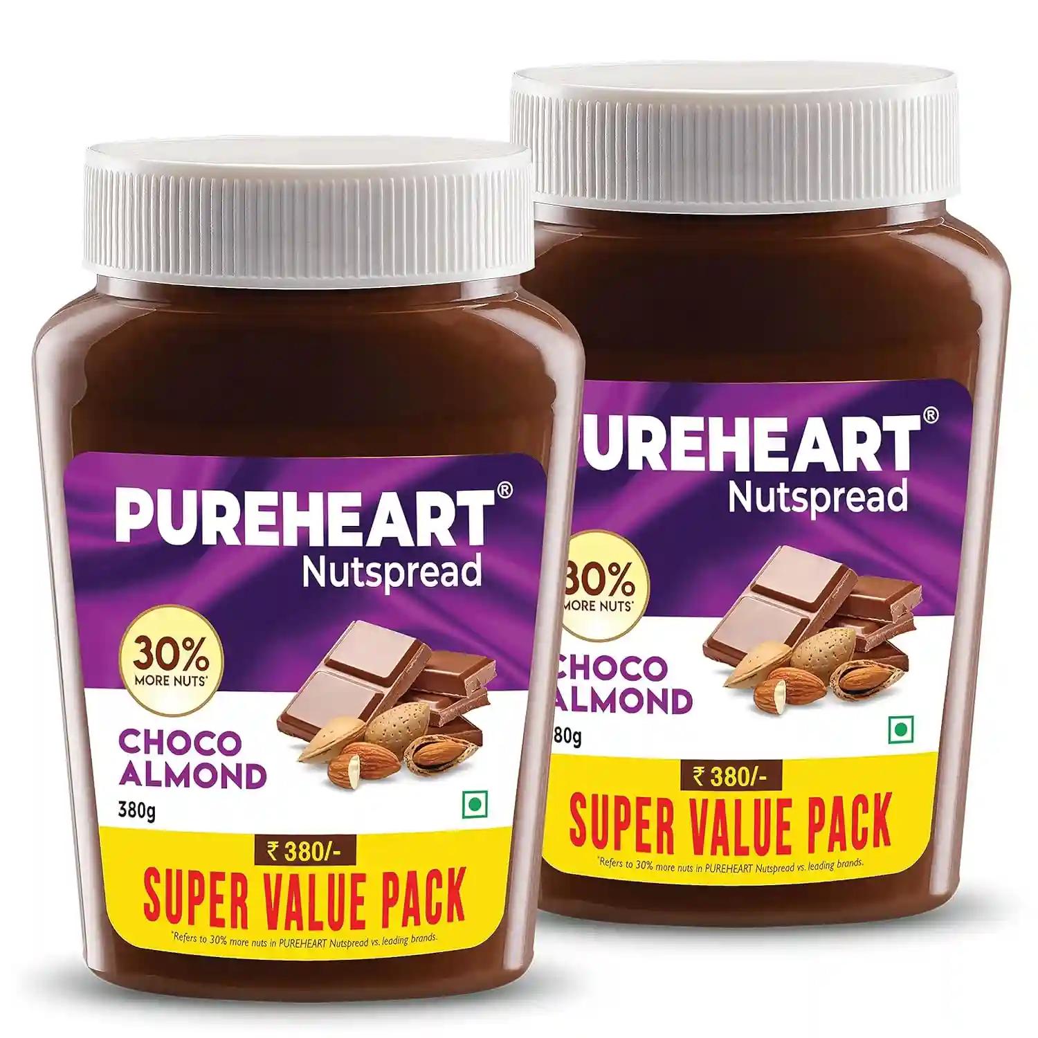 PUREHEART Choco Almond Nut Spread Delicious, Smooth and Creamy Snack, Nutty Chocolate Almond Spread for Breakfast