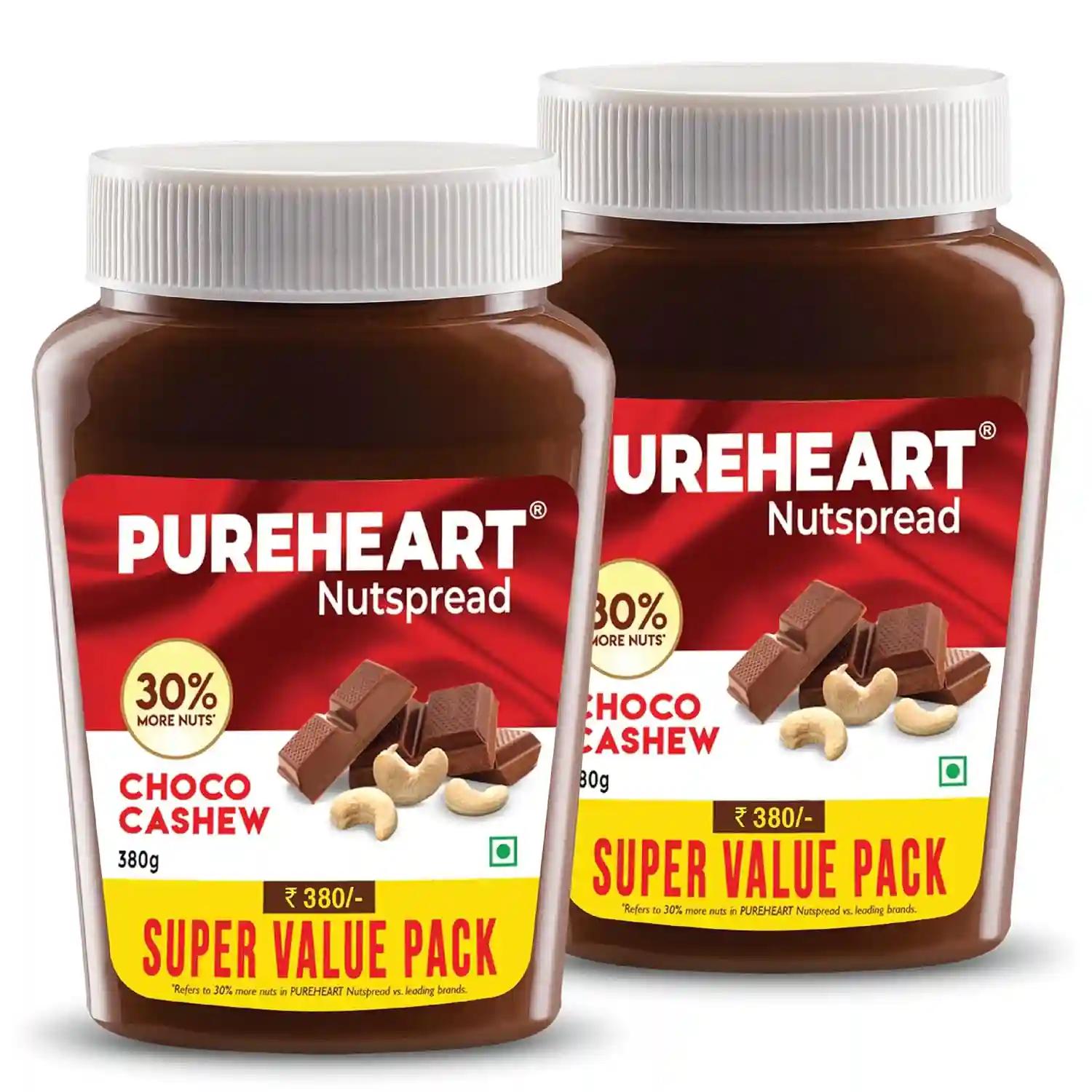 PUREHEART Nut Spread Choco Cashew Nutty Chocolate Cashew Spread for Breakfast, Bread/Toast, Sandwich