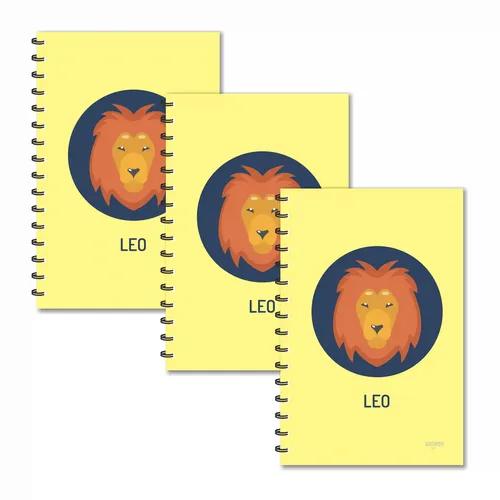 Leo Designer Zodiac Ruled Diaries - Pack Of 3