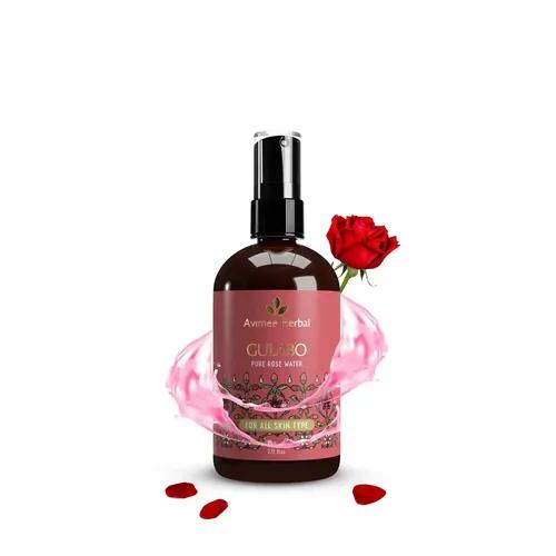 AVIMEE HERBAL Gulabo Premium Rose Water-110 ml | Skin, Face and Hair Toner | No Paraben, No Alcohol | Balances & Restores Skin's pH Levels | For All Skin Types