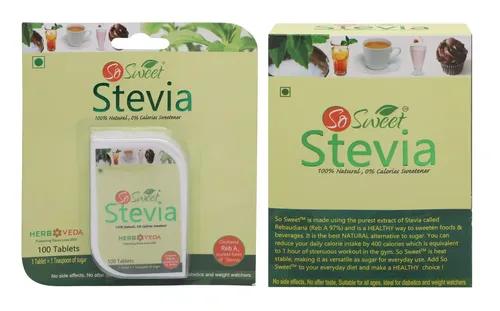 So Sweet Stevia Tablets 100 and 50 Sachets Sugar Free Natural Zero Calorie Sweetener (Pack of 2)