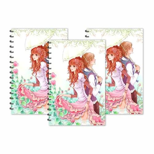 Floral Couple Under Umbrella Designer Ruled Diaries - Pack Of 3