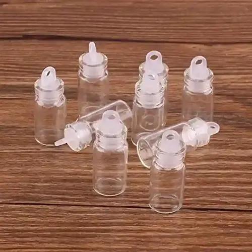 Perfect Pricee Lovely Small Wish Bottle Tiny Clear Empty Wishing Glass Message Vial with Cork Stopper 1ml Mini Containers Bottle (2 Cm) - 12 Pcs