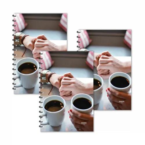 Coffee With Hands Ruled Diaries - Pack Of 3