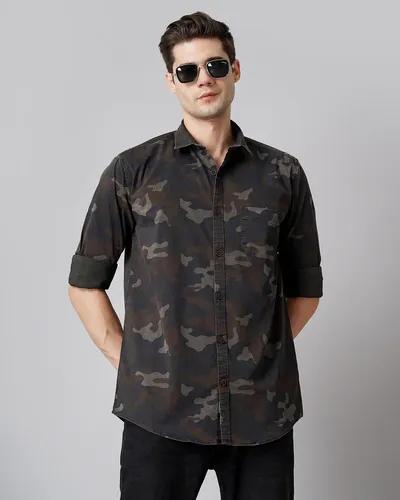 Multi-Black Camofaluge Shirt - S (36)