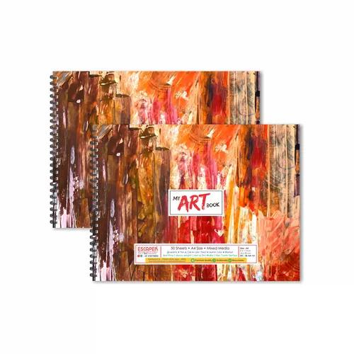 Texture Watercolor Theme Sketchbooks For Painting - Pack Of 2