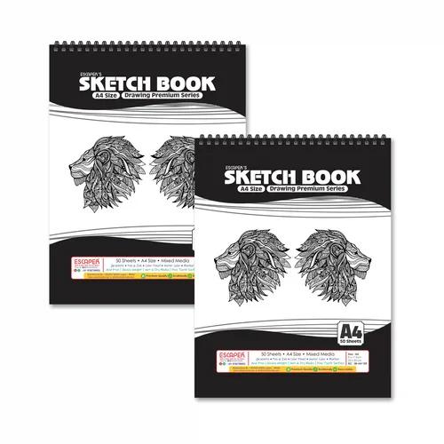 Lion Head Theme Sketchbooks For Painting - Pack Of 2