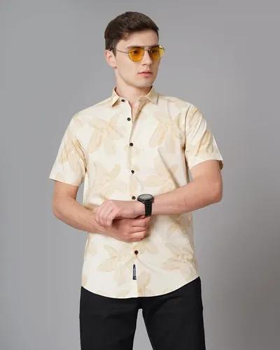 Beige Vinca Floral Shirt