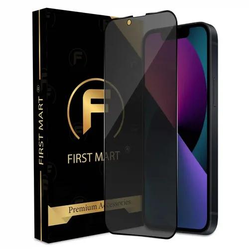 FIRST MART Edge to Edge Matte Privacy Tempered Glass for iPhone 13 Mini Full Screen Coverage with Easy Installation Kit | Black