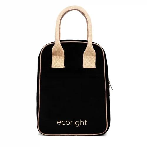 Eco Right Lunch Bags for Office Women & Lunch Bag for Men, Insulated Lunch Bag for Kids, Office Lunch Bag with Bottle Holder, Carry Handle & Pocket - Beige and Black