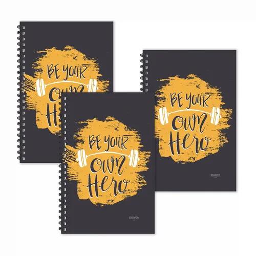 Be Your Own Hero Motivational Ruled Diaries - Pack Of 3