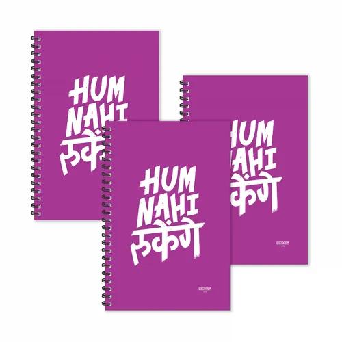 Hum Nahi Rukenge Hindi Quotes Ruled Diaries - Pack Of 3