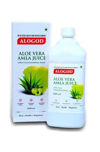 ALOGOD Natural Amla Juice & Aloe Vera Juice 1000 ML | Boost Immunity Stamina | Pure, Natural & Ayurvedic Juice | No Preservatives Or Added Sugar