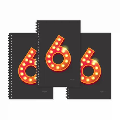 Number 6 - Numeric Ruled Diaries - Pack Of 3