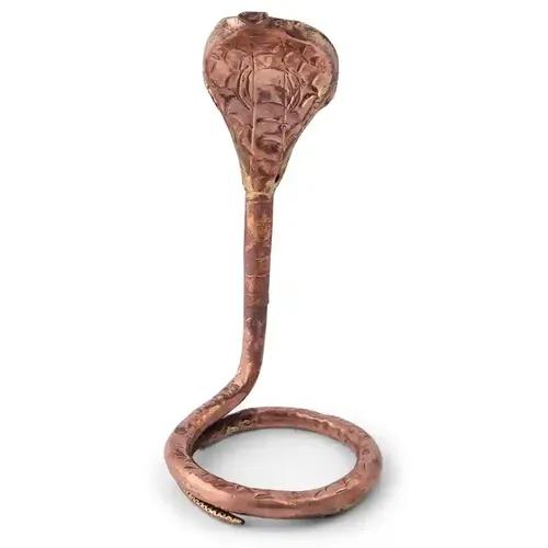 ALODIE Copper Naag for Shivling for Pooja - Serpent Adornments Copper Snake for Shivling for Puja - Naag Designs for Shivling - Shive Snake for Shivling - Symbolism Nag for Shivling (Height 24 cm)