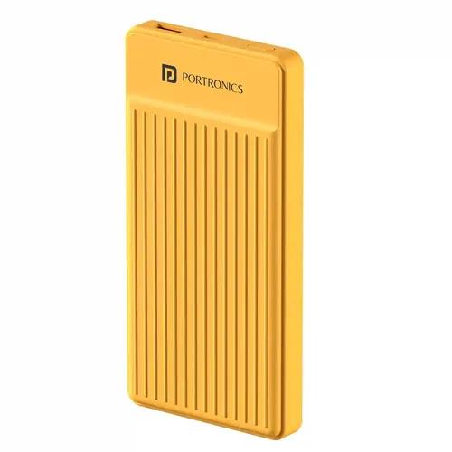 Portronics Luxcell B12 10,000mAh Ultra Slim Power Bank with USB-A Output Port & Type C Input Port | 12W Output | 4-Layer Circuit Protection | BIS Certified | Free Type C Cable | Made in India(Yellow)