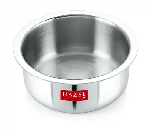 HAZEL Triply Stainless Steel Cookware| Stainless Steel Patila Utensils Set for Kitchen, 4600 ml | Induction Bottom Triply Tope| Stainless Steel Container for Kitchen