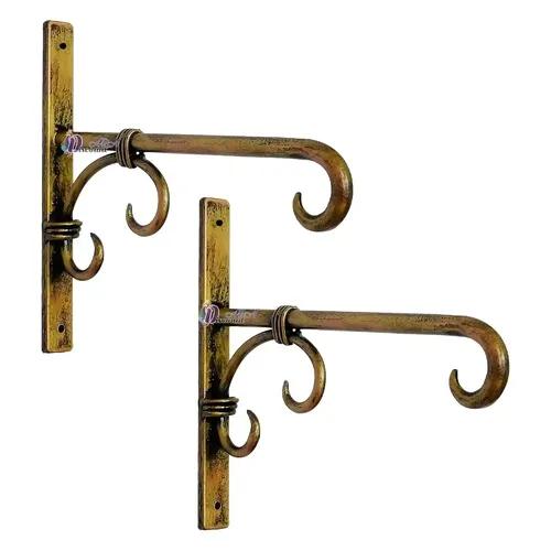 Dartistry Iron Hook for Wall, Wall Bracket for Bird Feeders & Houses Planters Lanterns Wind Chimes Hanging Baskets (Pack of 2)