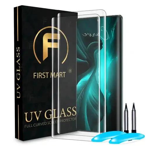 FIRST MART Tempered Glass for LAVA Blaze Curve 5G with Edge to Edge Full Screen Coverage and Easy UV Glue Installation Kit, Pack of 2