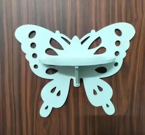 Rave Creations Decorative Butterfly Wall Hanging Shelf, 28 cm Height,White