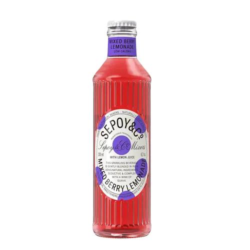 Sepoy & Co. Mixed Berry Lemonade (Pack of 12 X 200 ml) | Low Calorie | Premium Vodka Cosmopolitan Mixer | 100% Natural Ingredients | Premium Cocktail Mixer | Flavoured & Aerated Drink