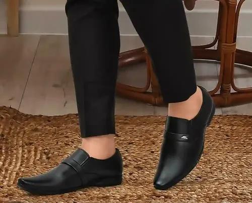 WUGO::Latest Trendy Men Formal Shoes|Black Moccasin Shoes|Office Shoes For Men's & Boys-MOCCASIN07-BLK