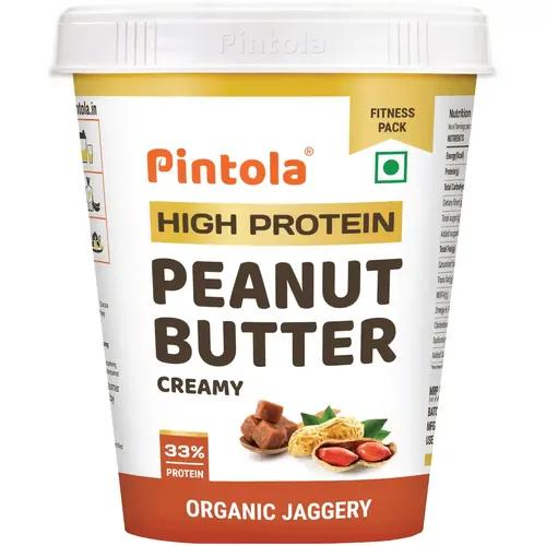 Pintola HIGH Protein ORGANIC JAGGERY Peanut Butter Creamy 510g