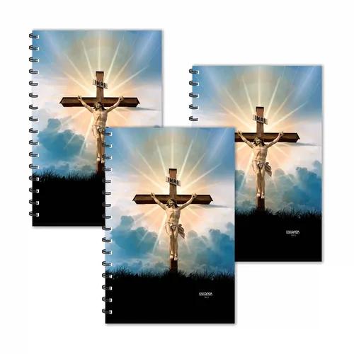 Jesus Christ On Cross Ruled Diaries - Pack Of 3