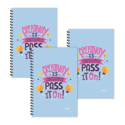 Creativity Is Contagious Motivational Ruled Diaries - Pack Of 3