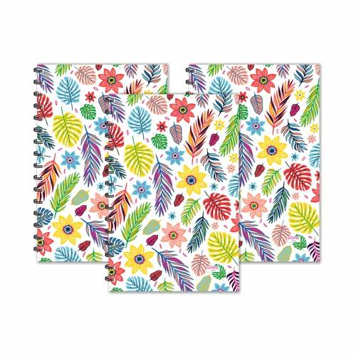 Floral Print Designer Ruled Diaries - Pack Of 3