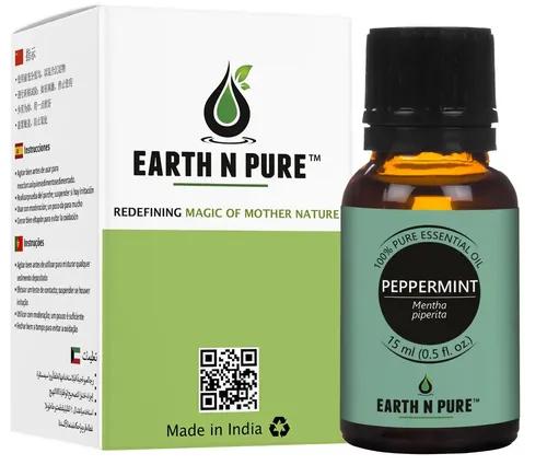 Earth N Pure Peppermint Essential Oil with Glass Dropper