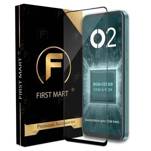 FIRST MART Premium Tempered Glass for LAVA O2 with Edge to Edge Coverage and Easy Installation Kit, Pack of 1