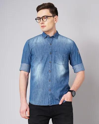 Dark Blue Raw Denim Shirt