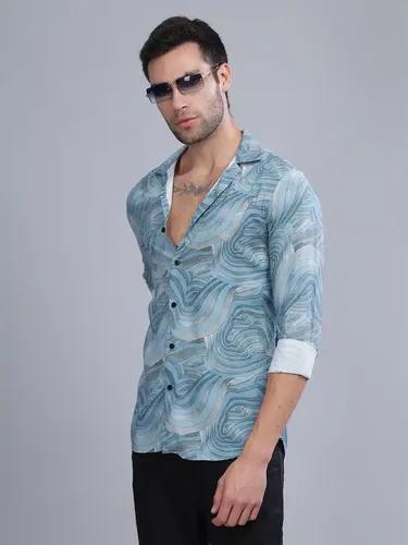 Blue Waft Rayon Shirt