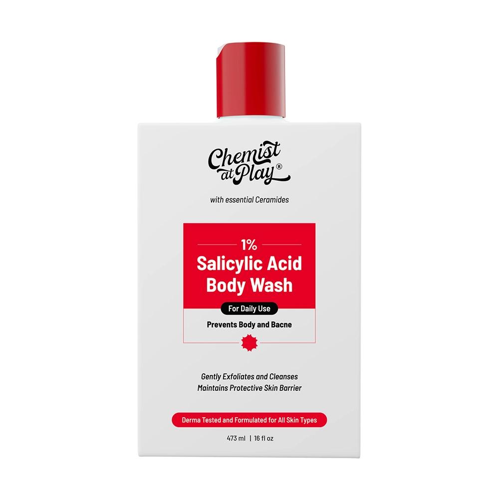 Chemist at Play Acne Control Body Wash with Ceramides | 3% Pentavitin + 1% Salicylic Acid | For Sweaty, Oily, Normal & Dry Skin | For Back Acne (Bacne), Bumpy Texture & Smooth Skin Texture | 236 ml